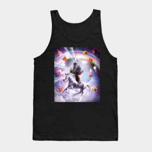 Laser Eyes Space Cat On Sloth Unicorn - Rainbow Tank Top